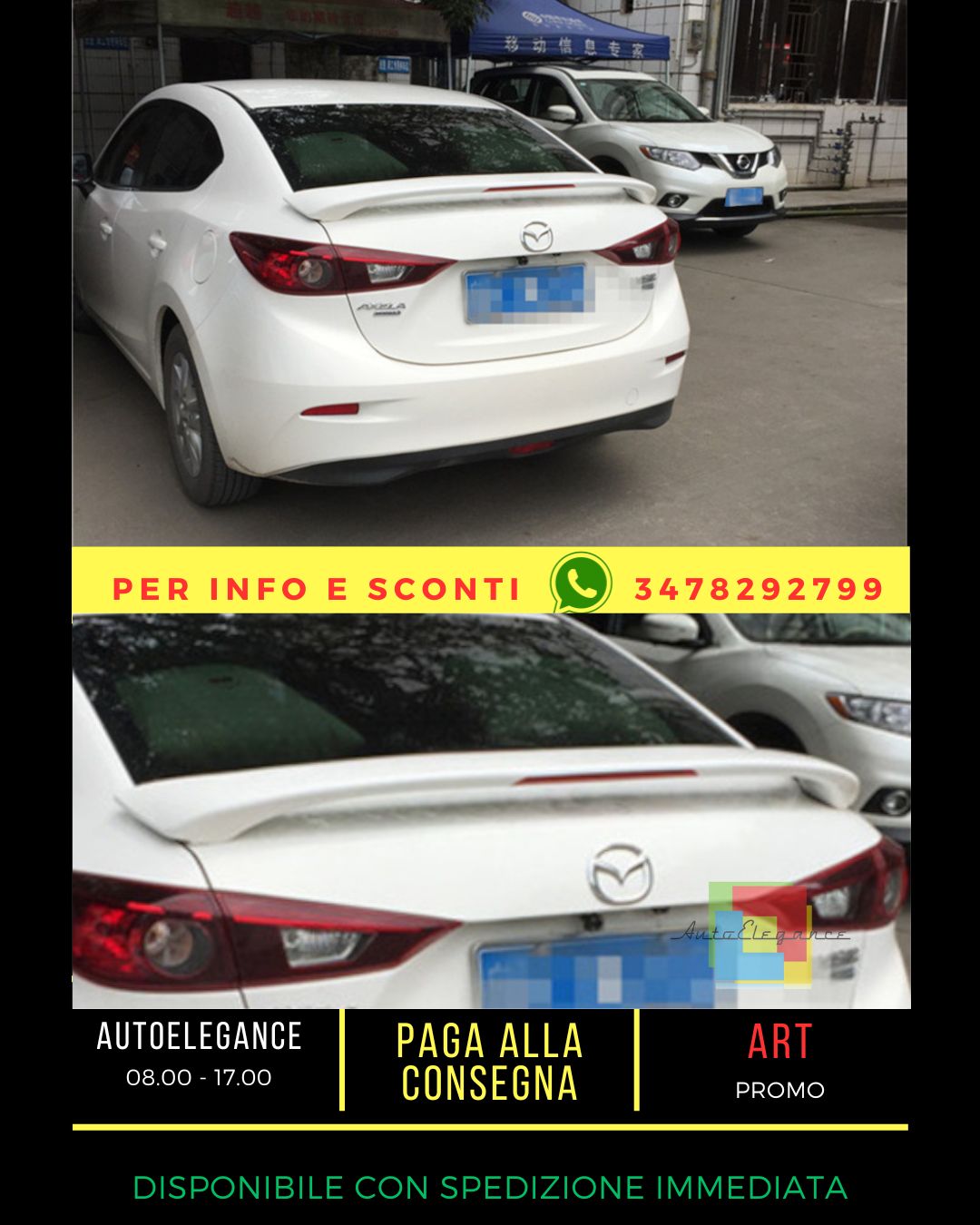 ✨SPOILER compatibile Mazda 3 MK3 2013-2018✨
