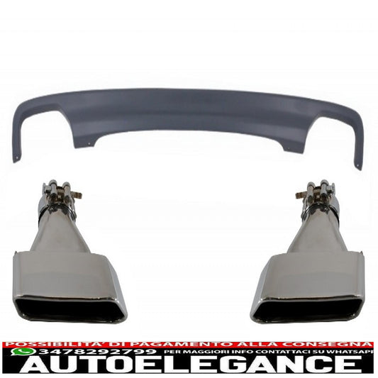 diffusore d'aria a doppia uscita adatto per bmw f10 f11 berlina touring serie 5 (2011-2017) 550i design con terminali di scarico quadrati