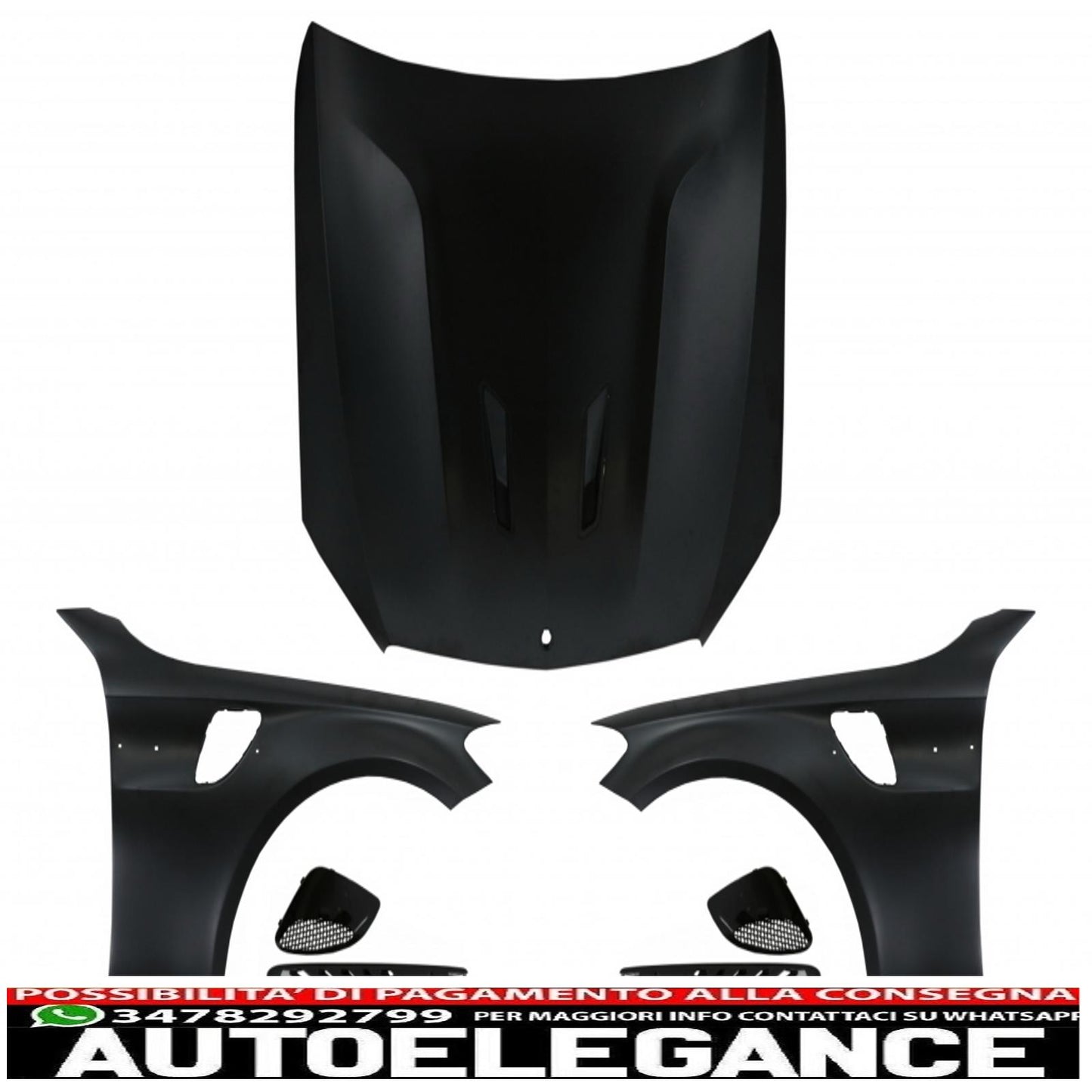 Cofano cofano anteriore con parafanghi anteriori adatto per mercedes classe c w205 s205 c205 a205 (2014-2020) gt design AUTOELEGANCERICAMBI