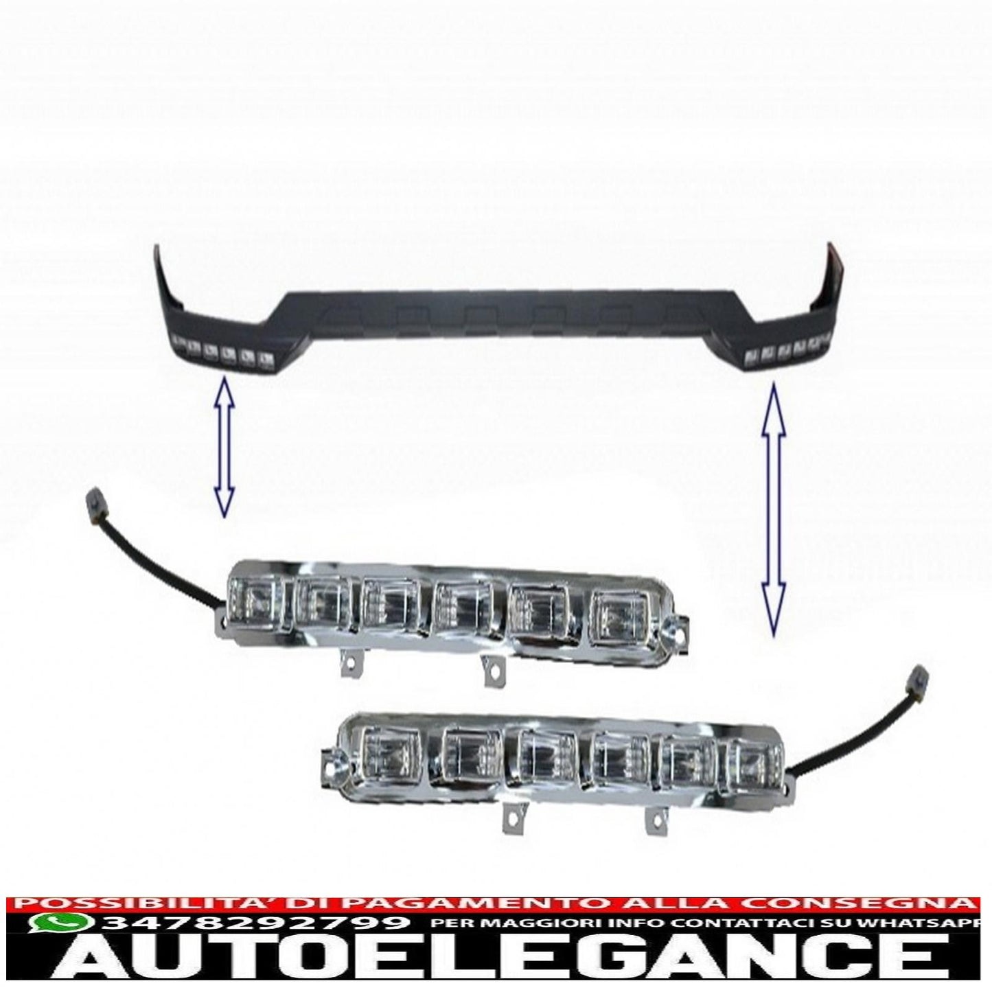 led drl for front bumper spoiler extension suitable for mercedes g class w463 (1989-2017)
