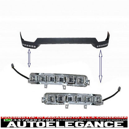 led drl for front bumper spoiler extension suitable for mercedes g class w463 (1989-2017)
