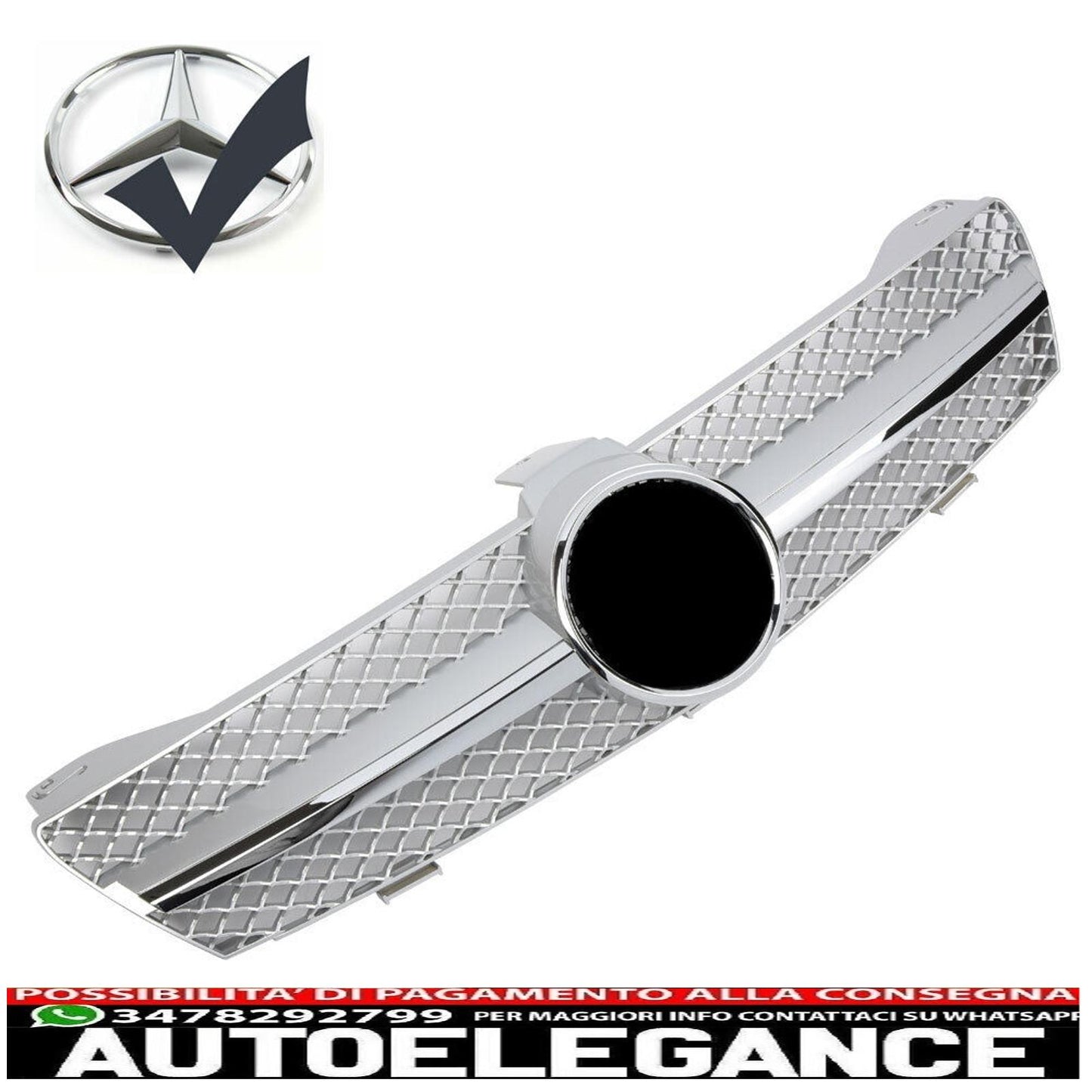 griglia sport griglia radiatore adatto per mercedes w219 cls 2004-2008 argento cromo-mostra il titolo originaletesto originalegrill sport kühlergrill passt für mercedes w219 cls 2004-2008 silber chrom