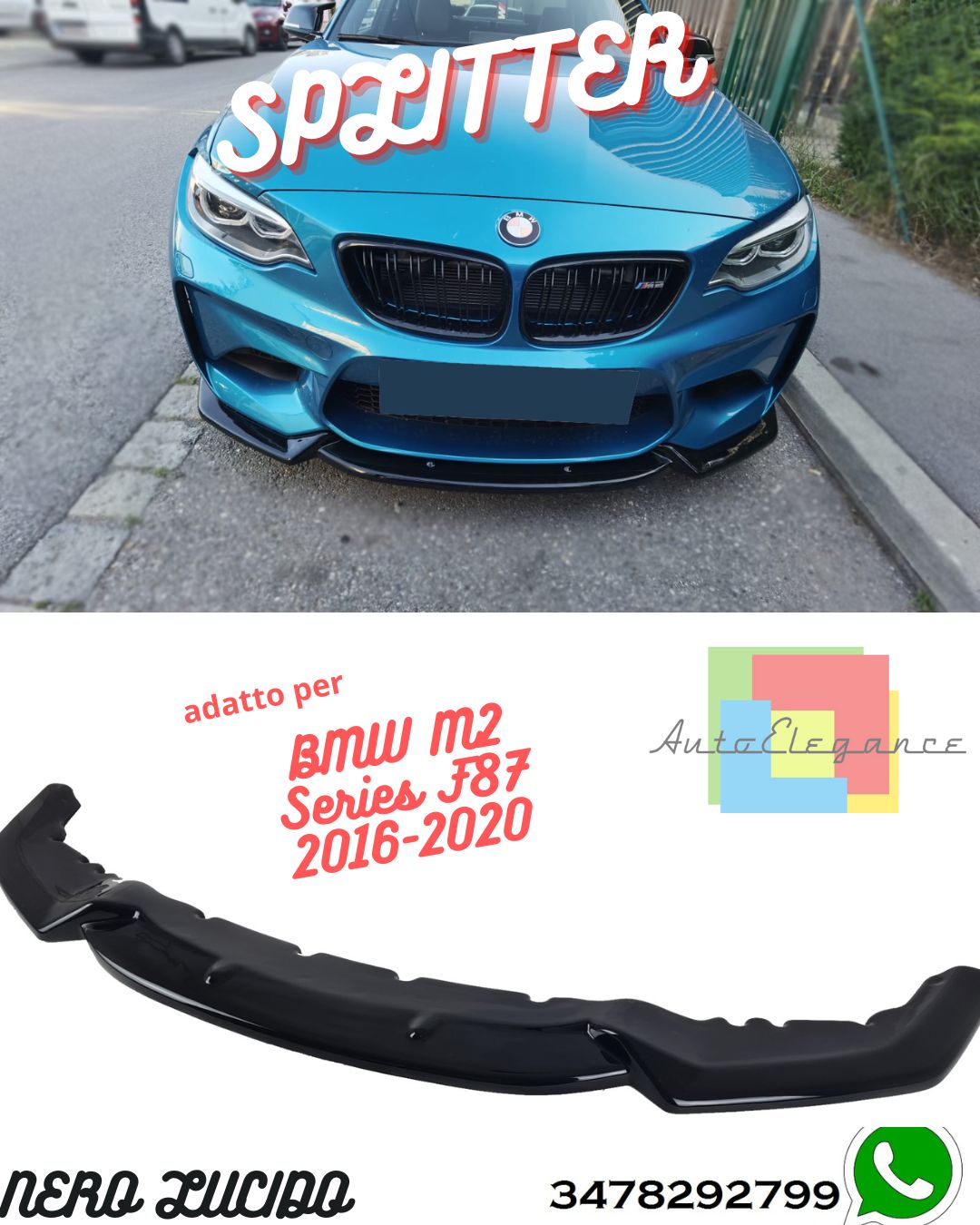 Front Splitter BMW M2 Series F87 2016-2020 With TÜV ABE 