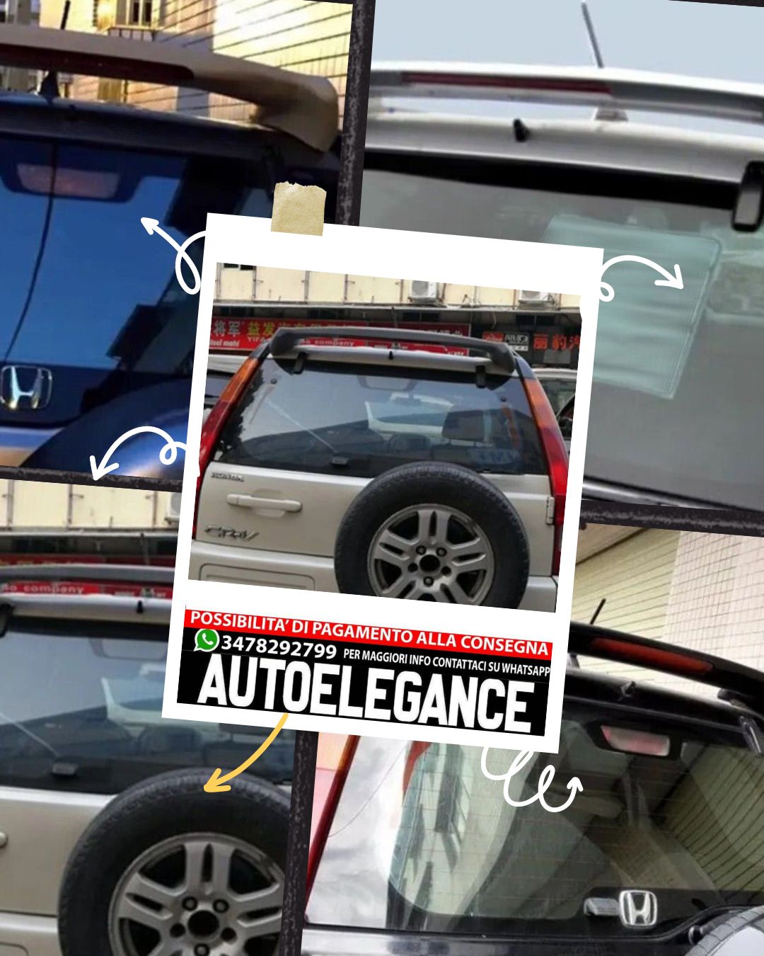 SPOILER adatto per HONDA CRV 2 2001-2006