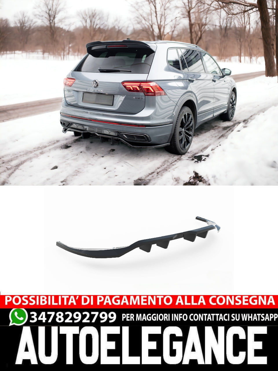 REAR CENTRAL SPLITTER (WITH VERTICAL BARS) VOLKSWAGEN TIGUAN ALL SPACE 
