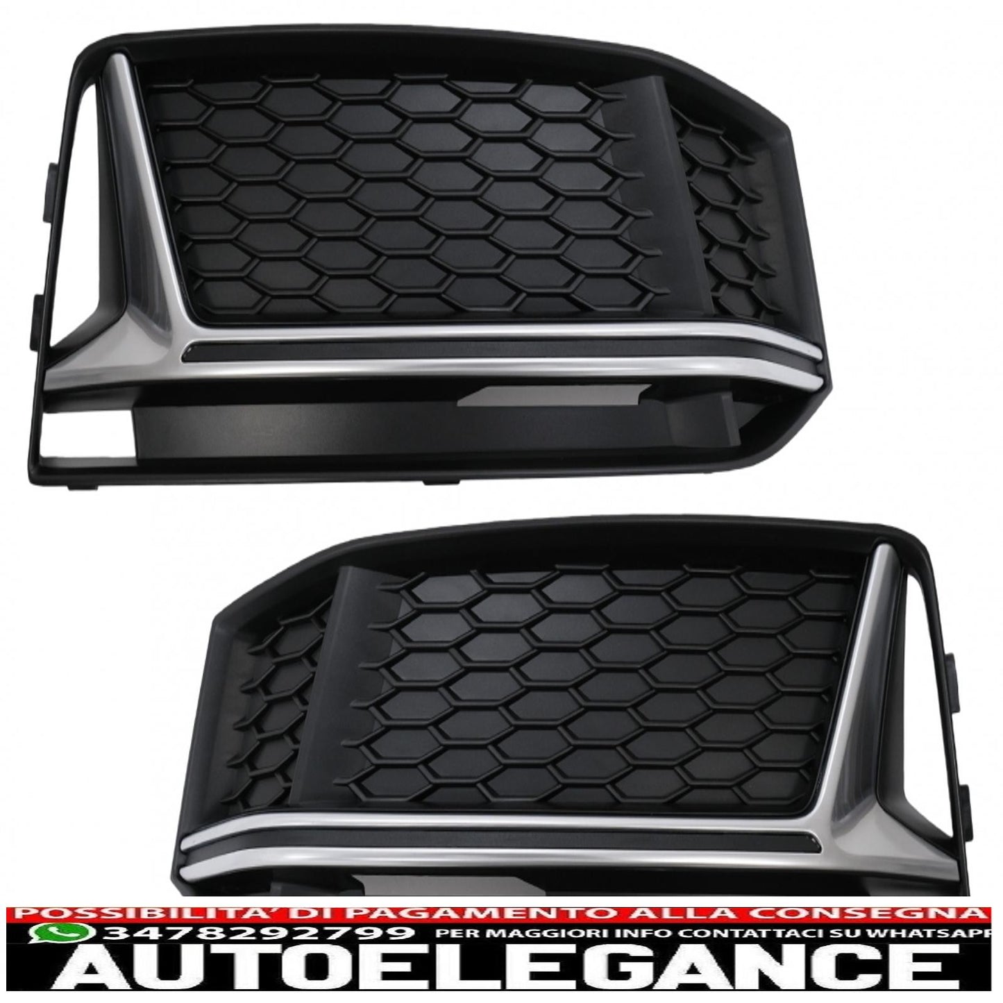 lower bumper grille side grills fit for audi a4 b9 sedan avant s-line (2016-2018) rs4 design silver edition