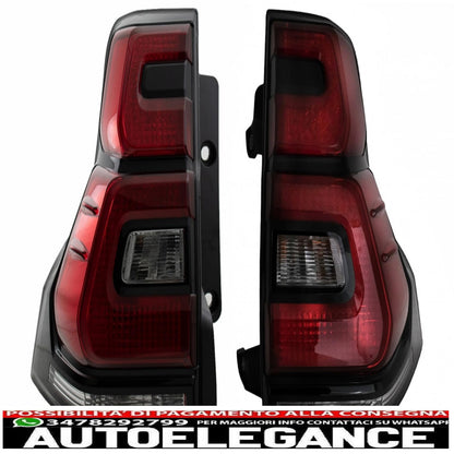 led tail lights suitable for toyota land cruiser fj150 prado (2010-2018) red transparent light bar design (2018+)