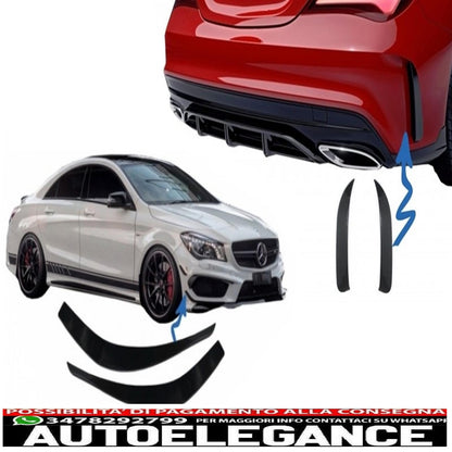 Bumper Splitter Flaps Flaps Side Vents Flics Fit for Mercedes CLA W117 C117 X117 (2013-2018) CLA45 Design