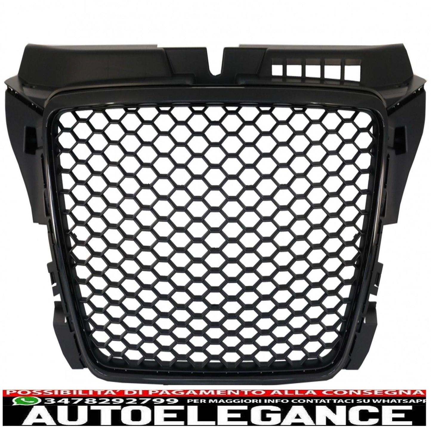 griglia anteriore senza badge adatta per audi a3 8p facelift (2007-2012) rs design piano black