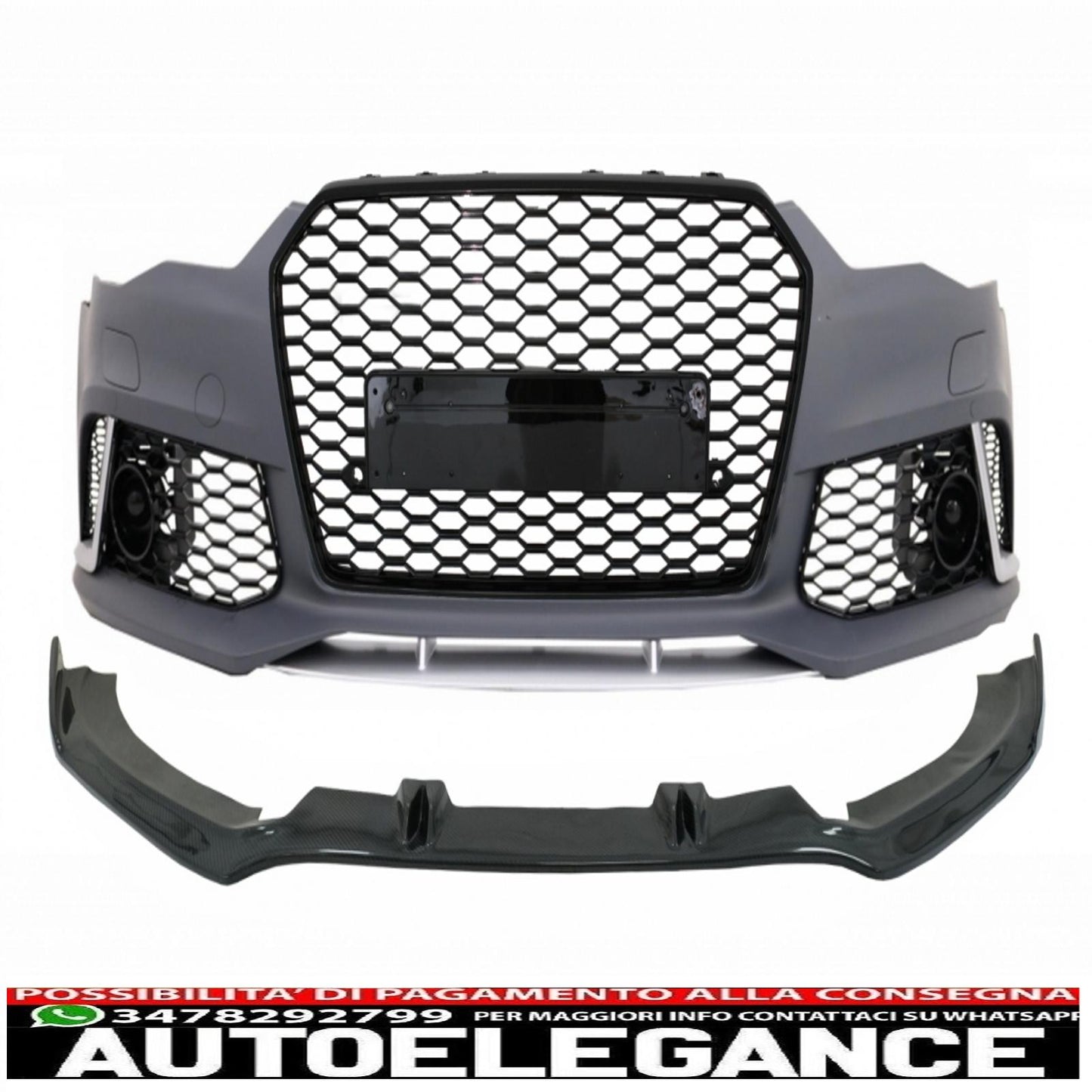 front bumper with additional spoiler suitable for audi a6 c7 4g (2011-2015) rs6 design 