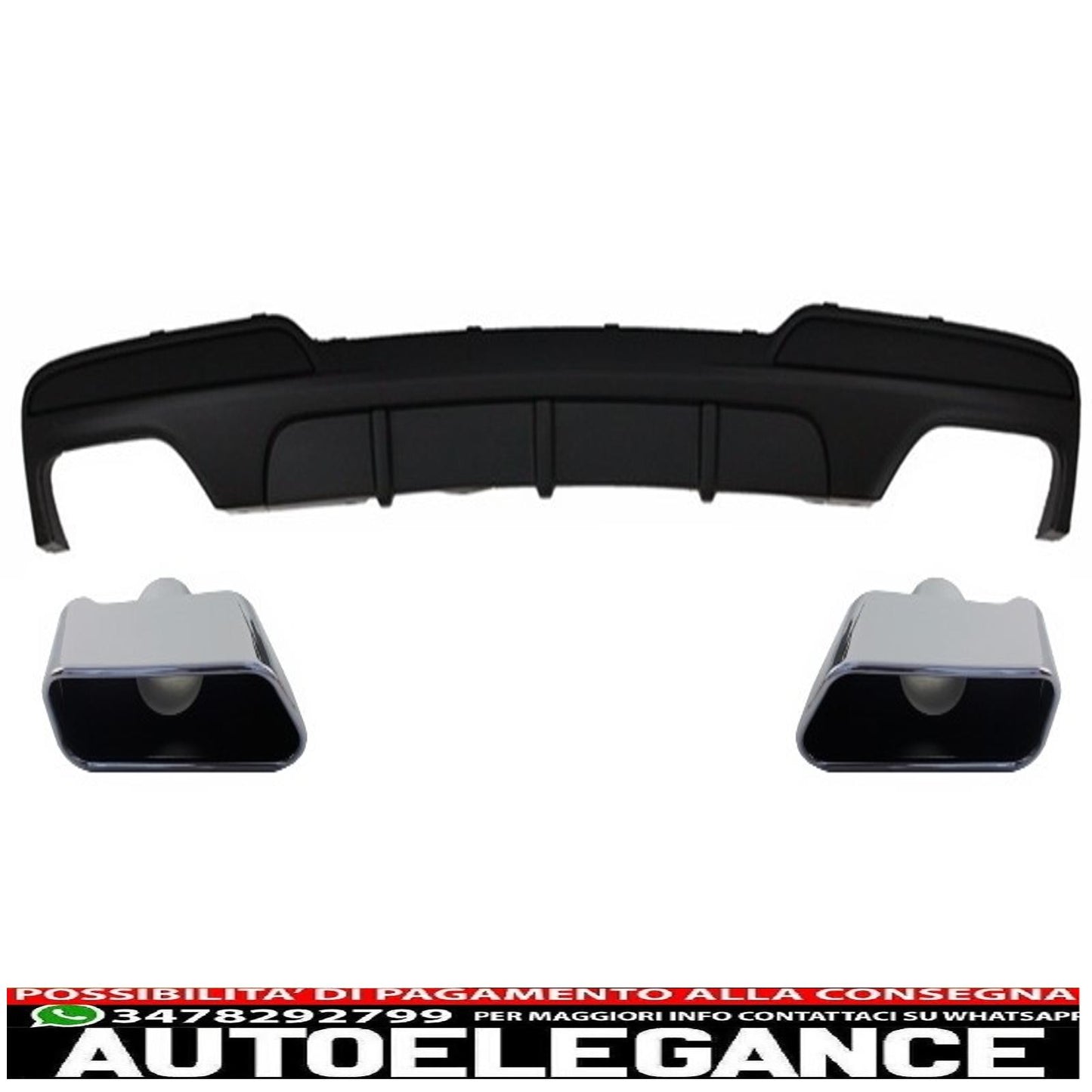 diffusore d'aria a doppia uscita con terminali di scarico adatti per bmw f10 f11 (2011-2017) sport m-performance 550i design