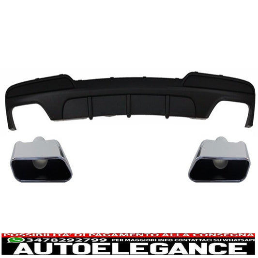 diffusore d'aria a doppia uscita con terminali di scarico adatti per bmw f10 f11 (2011-2017) sport m-performance 550i design