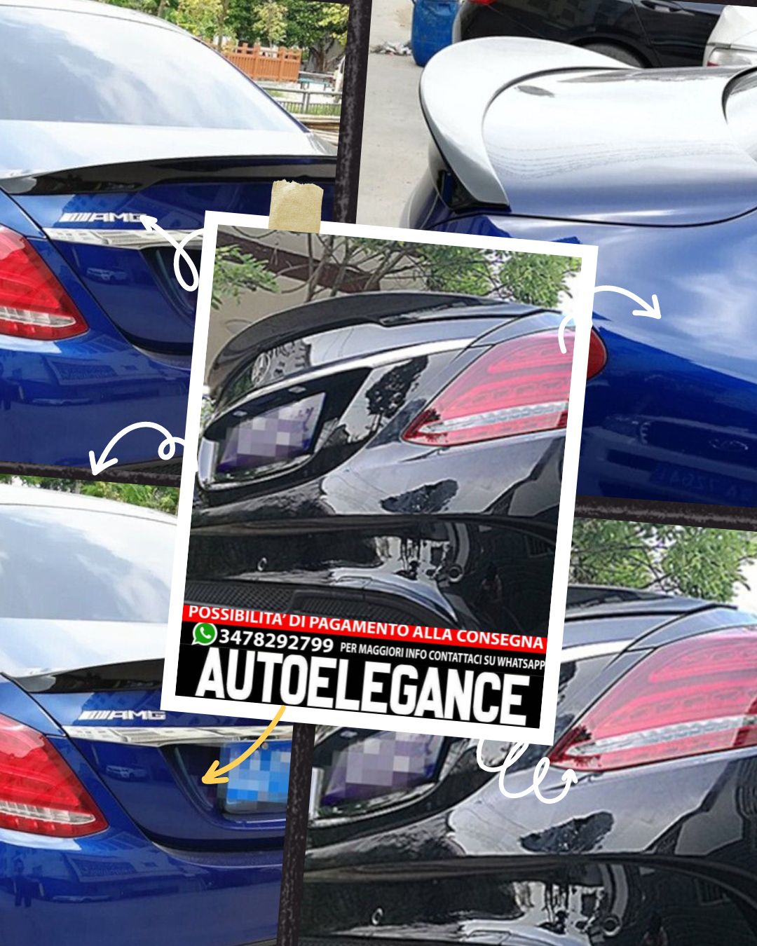 SPOILER adatto per MERCEDES CLASSE C W205 2014-2021