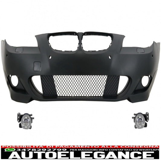 paraurti anteriore pdc 24mm con fendinebbia adatto per bmw serie 5 e60 e61 (2003-2007) m-technik design