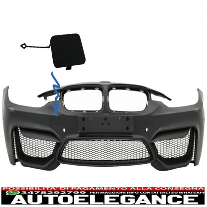 Copri gancio traino adatto per paraurti anteriore design m4 bmw serie 3 f30 f31 (2011-2018) AUTOELEGANCERICAMBI