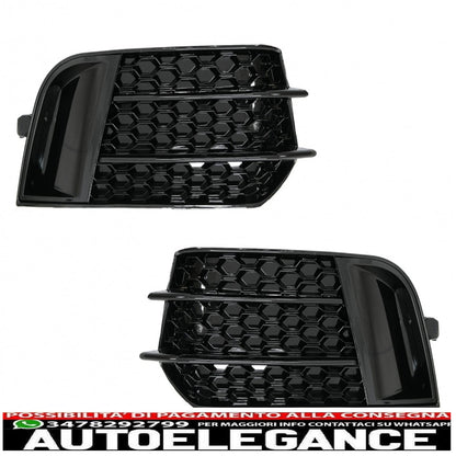 side grills fog light covers suitable for audi a1 8x (2010-2015) rs1 piano black design 