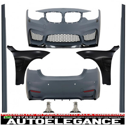 complete body kit suitable for bmw 4 series f32 f33 coupe cabrio (2013-2017) with front fenders and dual m4 design carbon fiber exhaust tips
