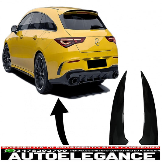 Alette paraurti posteriori flics alette laterali adatte per mercedes cla shooting Brake x118 cla coupe c118 (2019-up) pianoforte nero cla 45s design AUTOELEGANCERICAMBI