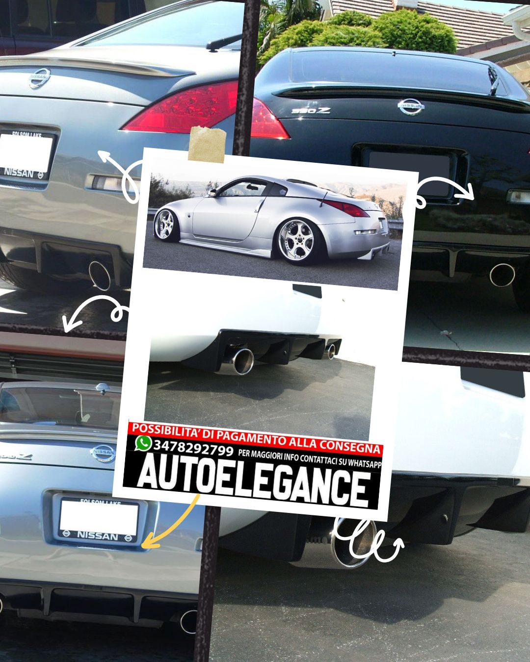 DIFFUSORE POSTERIORE COMPATIBILE PER NISSAN 350Z 350 Z