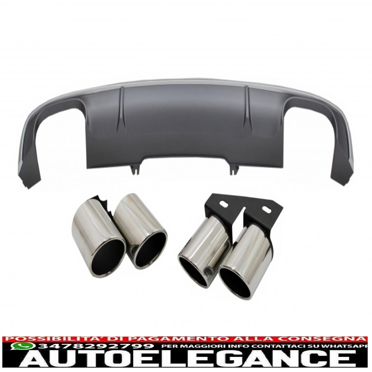 Diffusore paraurti posteriore con terminali di scarico terminali di scarico adatti per audi a4 b9 8w berlina avant s-line (2016-2018) s4 design