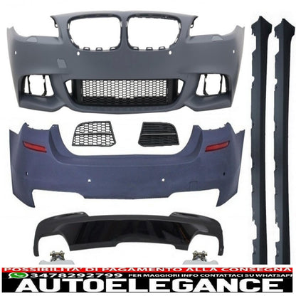 complete body kit suitable for bmw 5 series f10 (2010-2017) m-technik 550i design brilliant black edition 