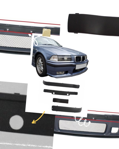Paraurti anteriore  strisce gomma a percussione Per BMW Serie 3 E36 M3