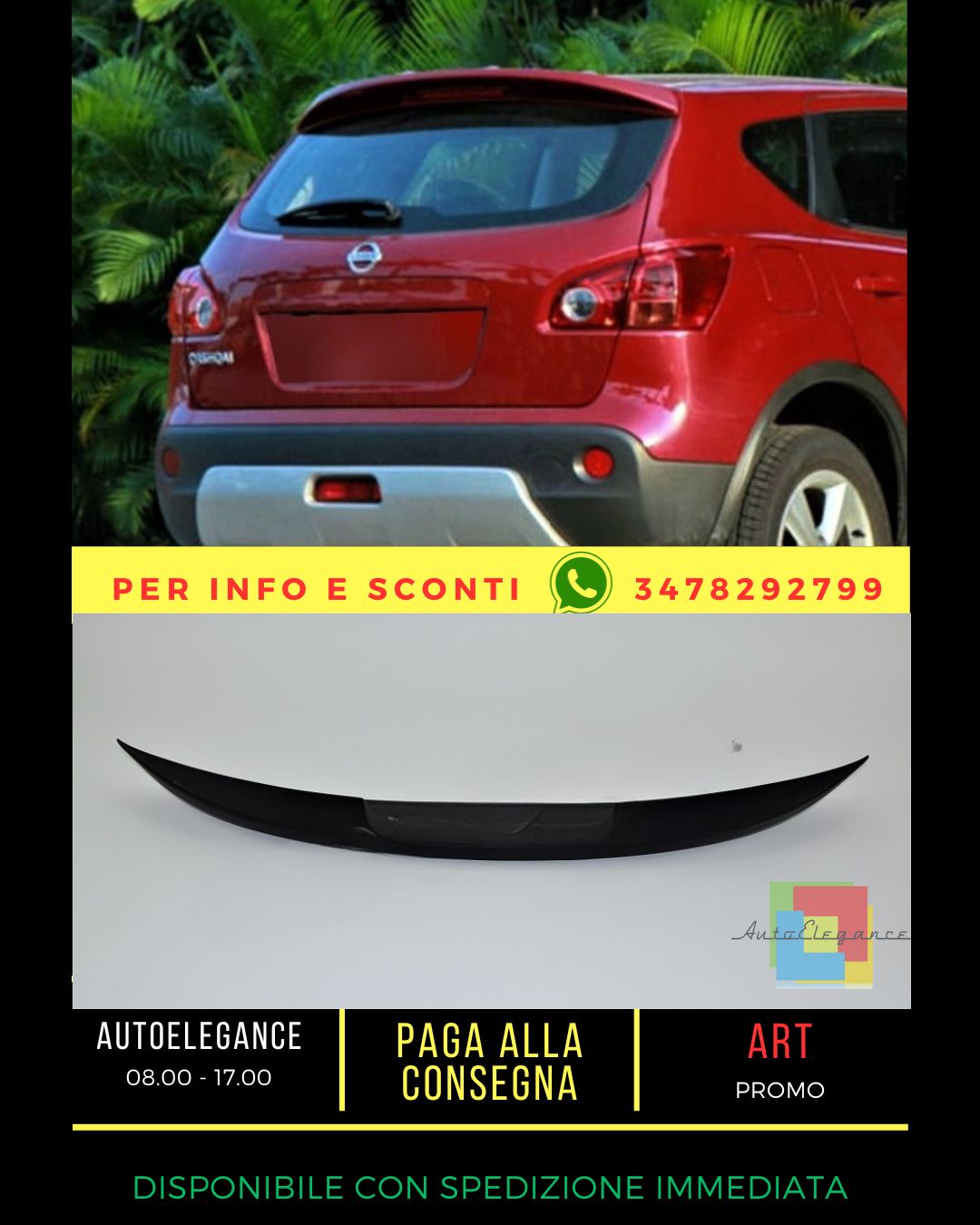 ⭐SPOILER ADATTO PER NISSAN QASHQAI 2006-2013 ⭐