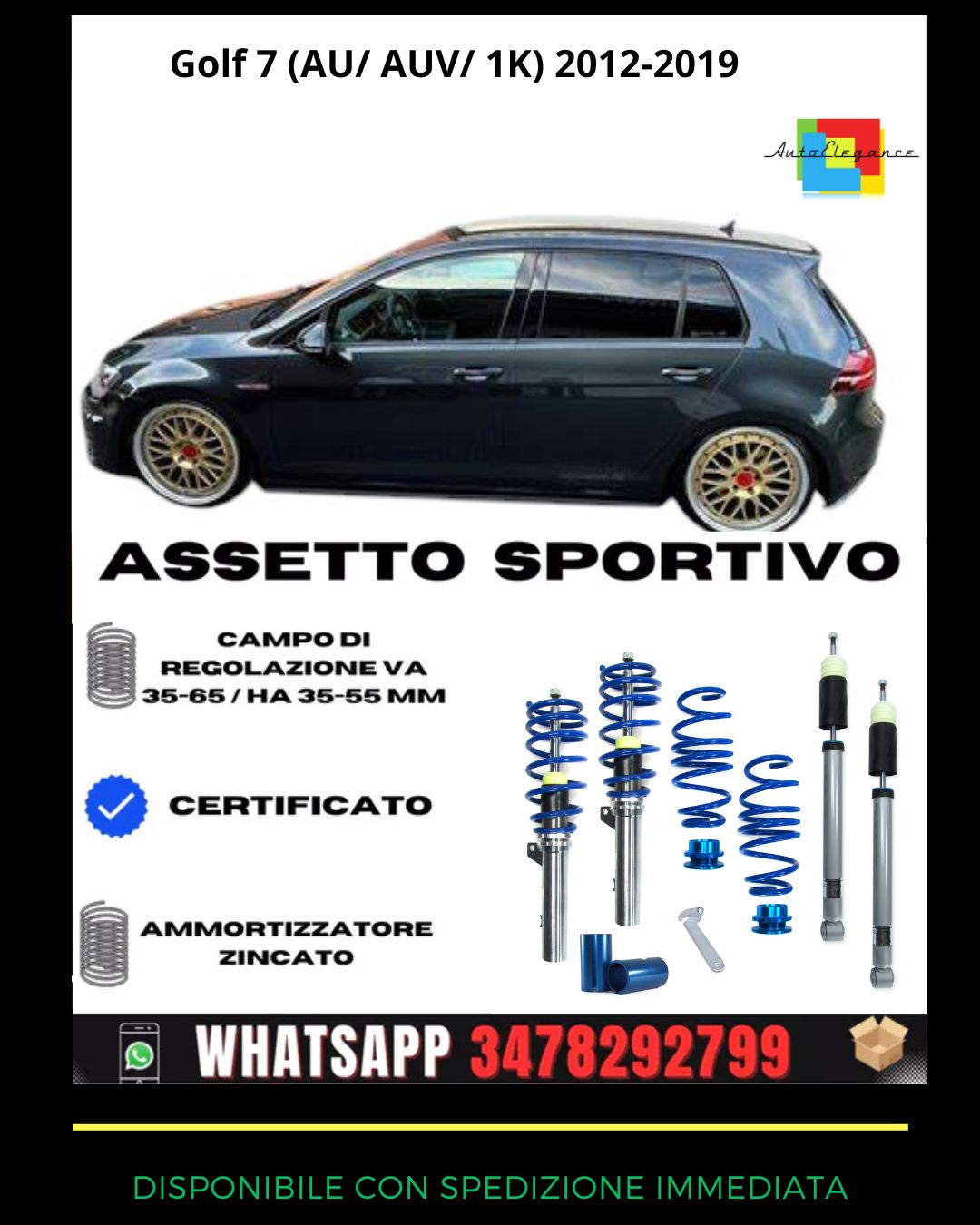 🔥Assetto sportivo per VW Golf 7 (AU/ AUV/ 1K) 2012-2019🔥