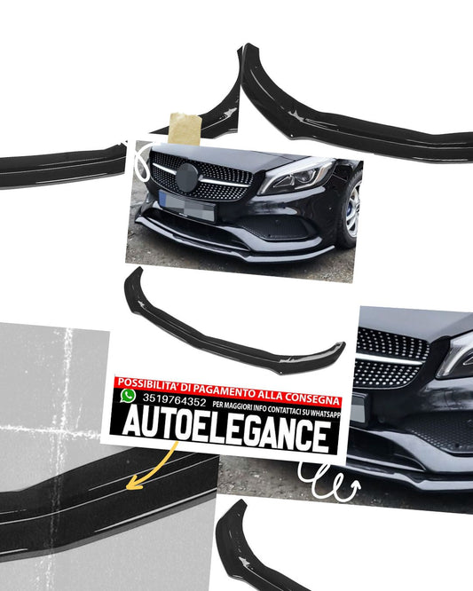 Labbro anteriore spoiler adatto per Mercedes W176 AMG LINE A45 SOLO NERO