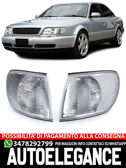 Coppia frecce bianche sinistra destra aftermarket compatibile con Audi A6 C4 94-97