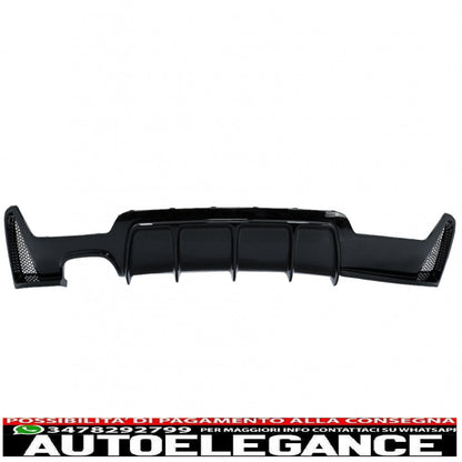 Rear bumper diffuser suitable for bmw 4 series f32 f33 f36 (2013-2019) coupe cabrio m design left double outlet piano black