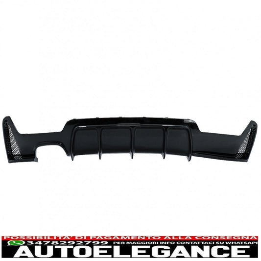 Rear bumper diffuser suitable for bmw 4 series f32 f33 f36 (2013-2019) coupe cabrio m design left double outlet piano black