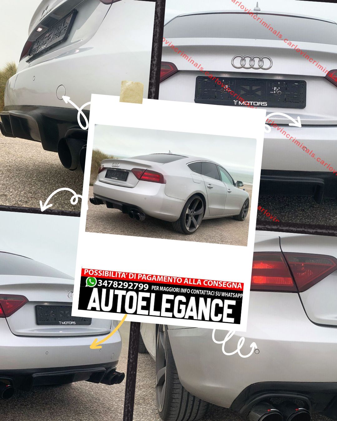 MINIGONNA POSTERIORE / DIFFUSORE / SPOILER AUDI A5 SPORTBACK 2012-2016