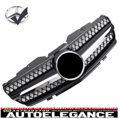 Griglia del radiatore sportiva cromata nera per Mercedes R230 SL 01-06