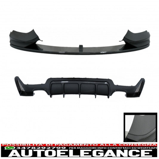 spoiler anteriore con diffusore adatto per bmw serie 4 f32 coupe f33 cabrio f36 grand coupe (2013-03.2019) rivestimento in pellicola di carbonio con design m-performance