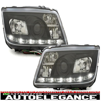 dayline headlights suitable for vw bora (09.1998-05.2005) drl black 