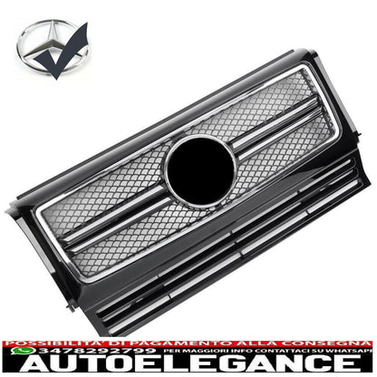 Sport radiator grille suitable for Mercedes W463 G 1990-2018 black chrome look 