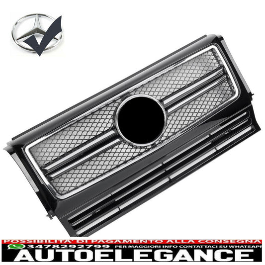 Sport radiator grille suitable for Mercedes W463 G 1990-2018 black chrome look 