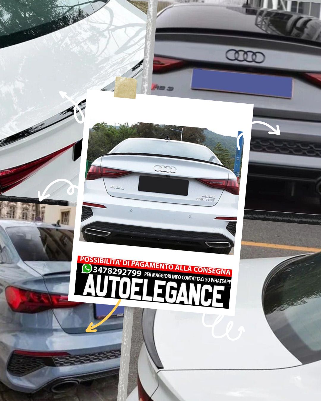 SPOILER suitable for Audi A3 8Y 2020+ Sedan
