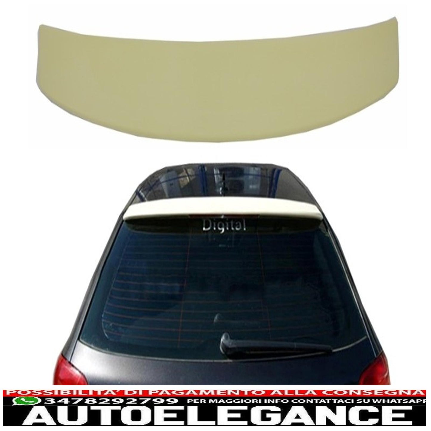 roof spoiler suitable for audi a3 8p hatchback (2003-2012) rs look 3 doors