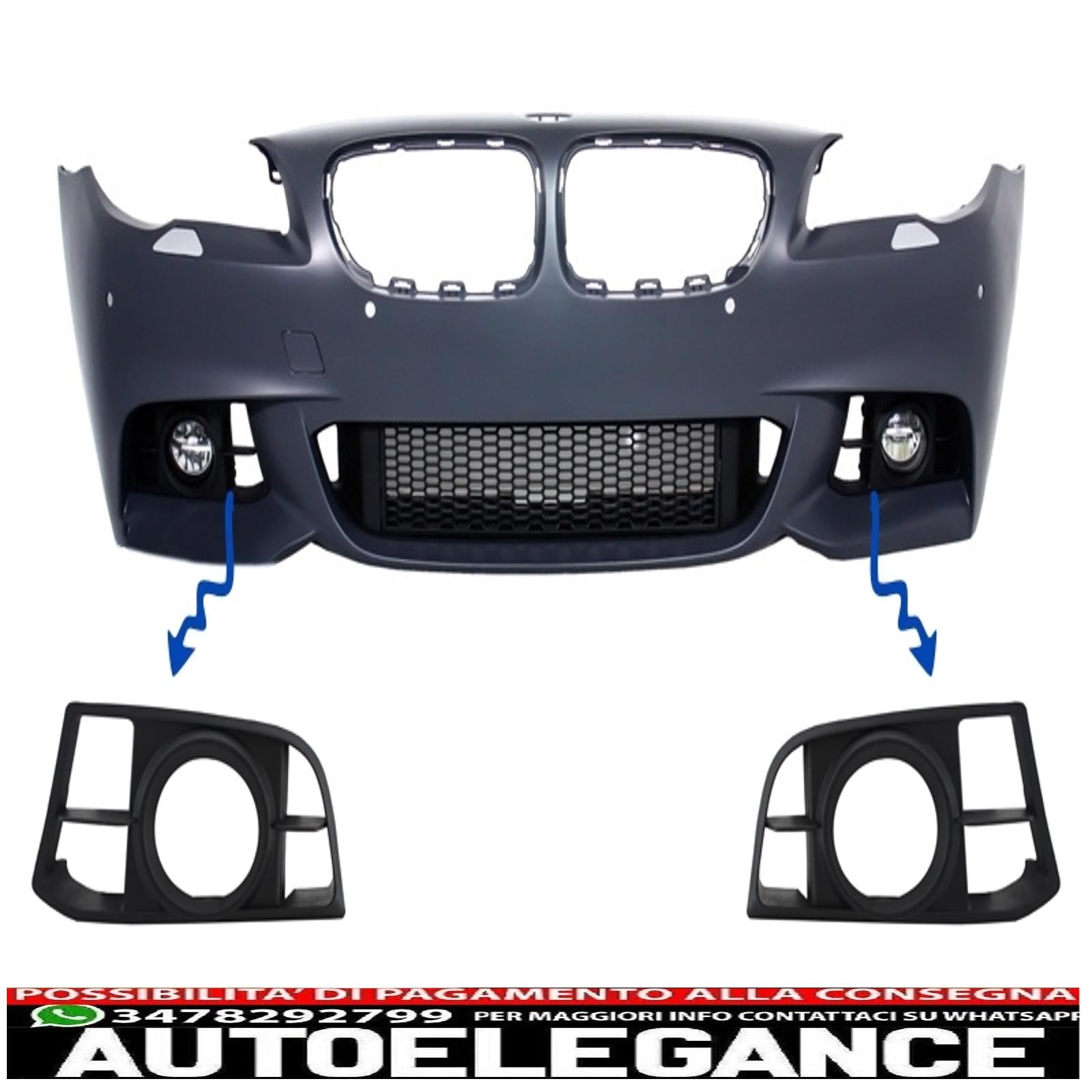 coperture fendinebbia adatte per bmw serie 5 f10 f11 non-lci lci (2010-2017) paraurti m-technik lci design AUTOELEGANCERICAMBI