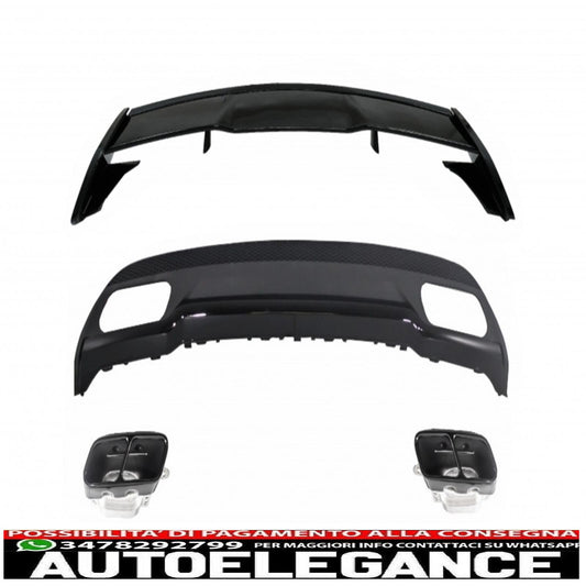 spoiler sul tetto adatto per mercedes w176 classe a (2012-up) con diffusore posteriore e terminali di scarico dal look sportivo