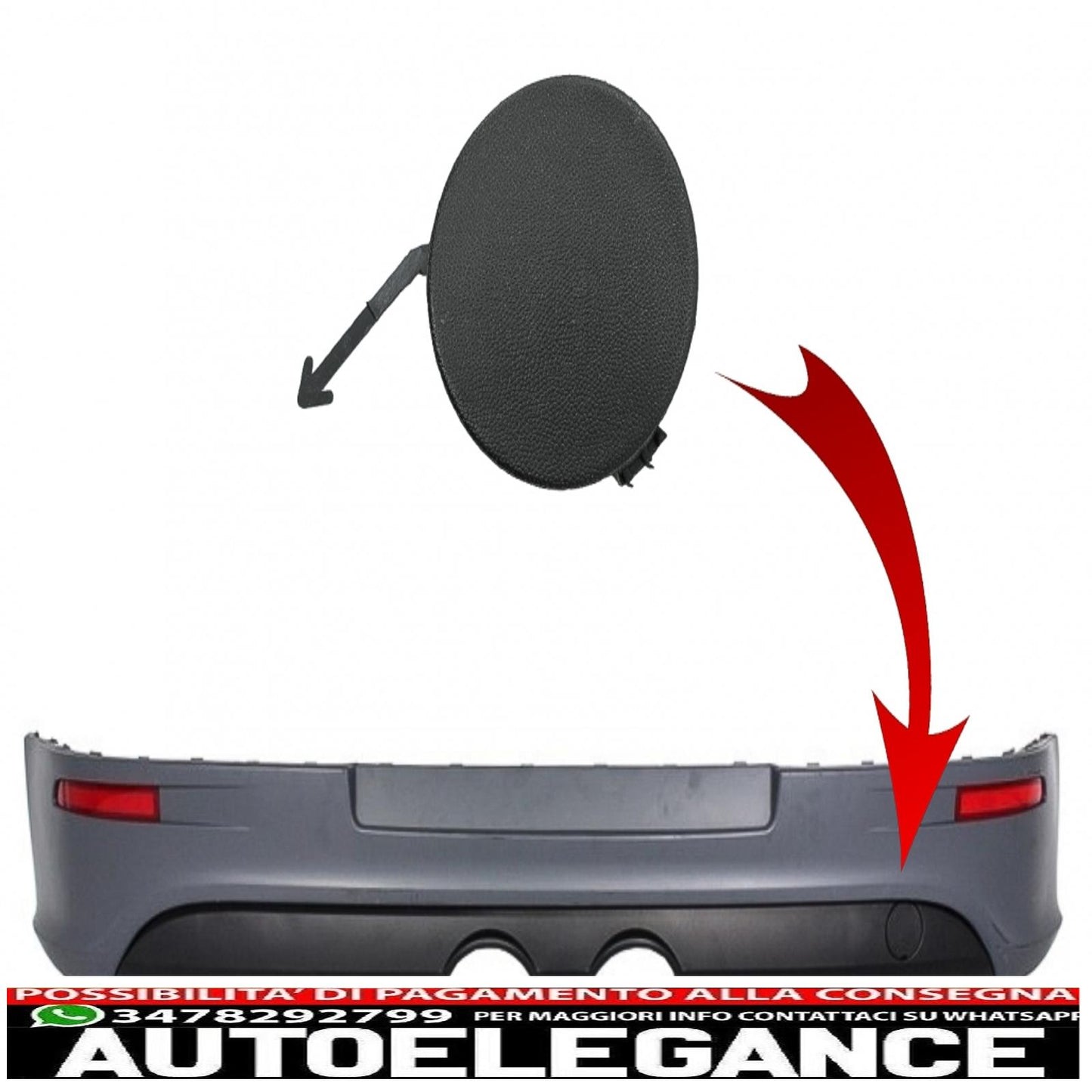 Rear bumper extension tow hook cover suitable for vw golf 5 v (2003-2007) design r32