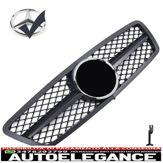 Griglia del radiatore sportiva per Mercedes W203 S203 nero opaco