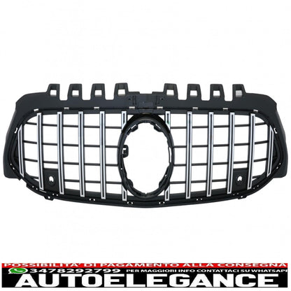 central grille suitable for mercedes a-class w177 hatchback v177 sedan (04.2018-up) gt-r design panamericana black chrome