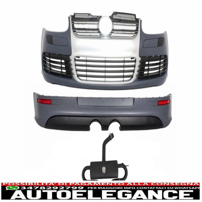 complete body kit suitable for vw golf 5 (2003-2007) design r32 with exhaust system 