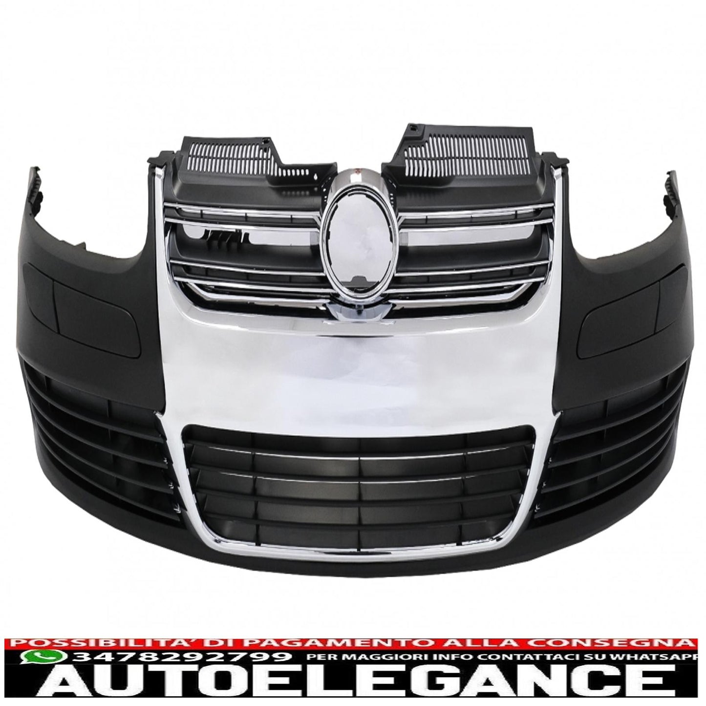 paraurti anteriore adatto per vw golf v 5 (2003-2007) jetta (2005-2010) griglia cromata r32 look