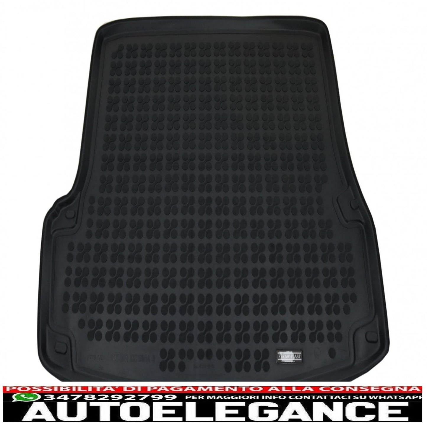 Black rubber boot mat suitable for skoda octavia ii 1z (2004-2013) sedan/liftback