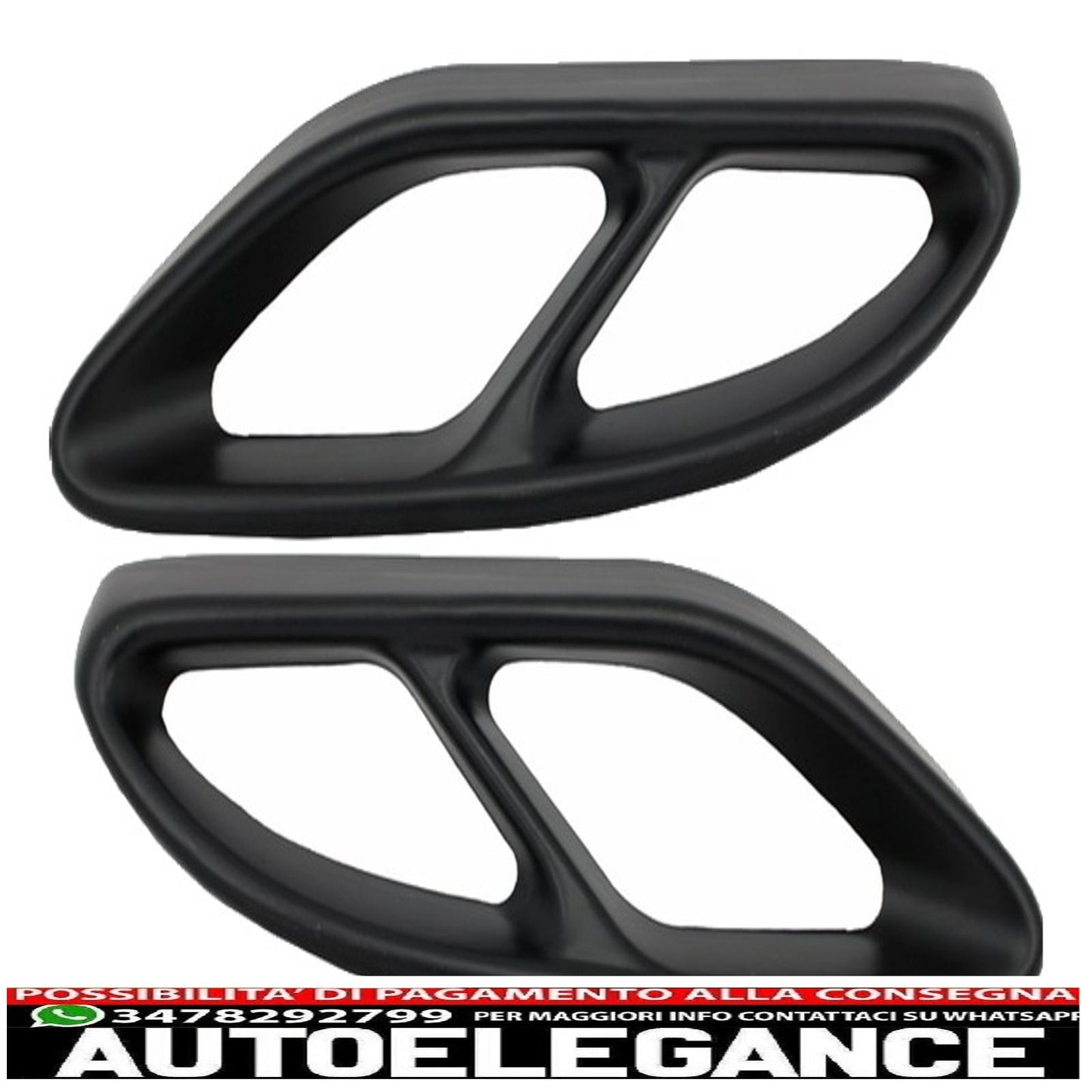 Copri terminali marmitta neri adatti per mercedes classe c w205 s65 e65 gle w166 x166 glc w253 design sportivo AUTOELEGANCERICAMBI