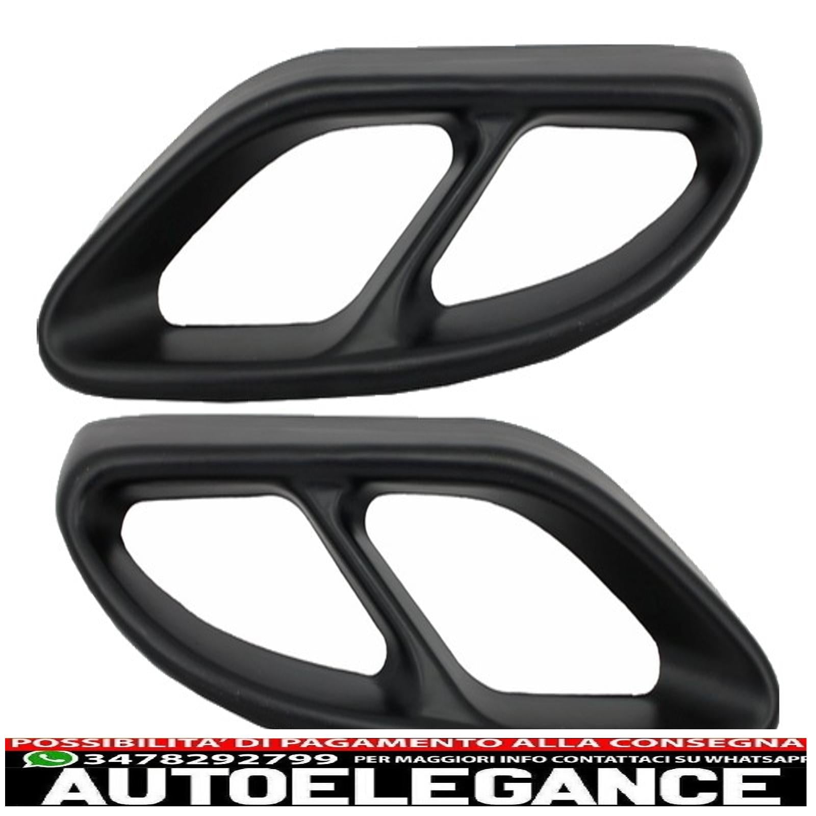 Copri terminali marmitta neri adatti per mercedes classe c w205 s65 e65 gle w166 x166 glc w253 design sportivo AUTOELEGANCERICAMBI